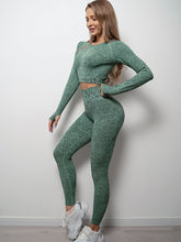 Seamless Thumb Hole Crop Sports Tee & Leggings Sai Feel